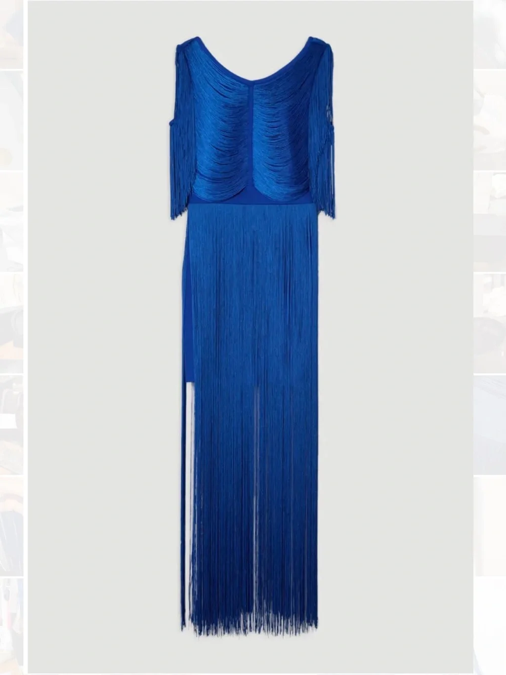 Karen Millen Electric Blue High-Low Fringe Dress - Picture 3 of 7